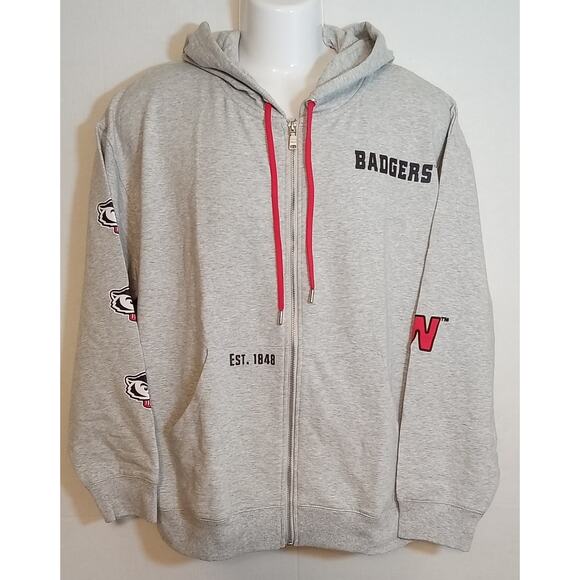 Winconsin Badgers Wear by Erin Andrews Full Zip Hoodie Womens's 2XL - Picture 1 of 7